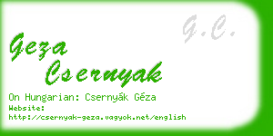 geza csernyak business card